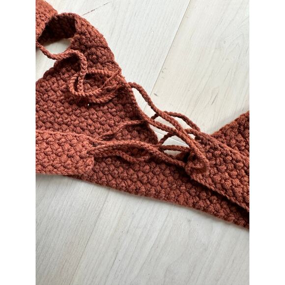 Hand Crochet Bra Top Bikini Top Boho Hippie Size XS A Cup Tank - Picture 5 of 6